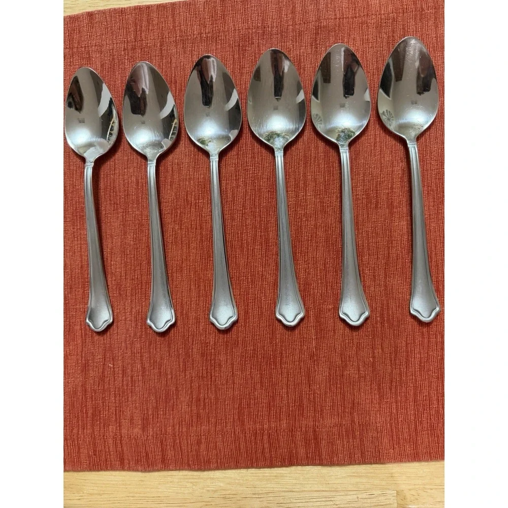 6 International Capri Frost Soup/Oval Spoons Replacement Stainless Flatware
